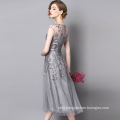 Women elegant embroidered mesh dress for evening party